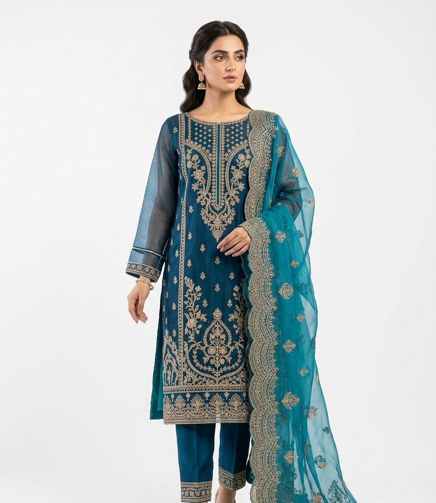 Luxury Festive Organza Collection - Fiza Clothing Women's Shalwar Qameez